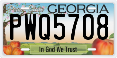 GA license plate PWQ5708