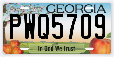 GA license plate PWQ5709