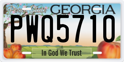 GA license plate PWQ5710