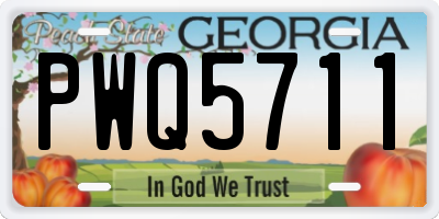 GA license plate PWQ5711