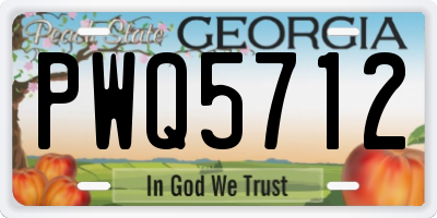 GA license plate PWQ5712