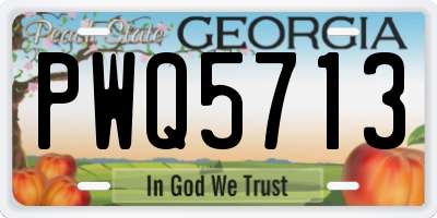 GA license plate PWQ5713