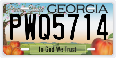 GA license plate PWQ5714
