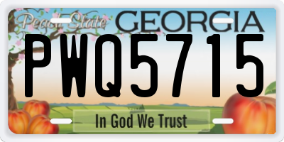 GA license plate PWQ5715