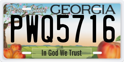 GA license plate PWQ5716