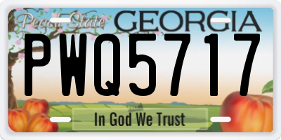 GA license plate PWQ5717