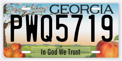 GA license plate PWQ5719
