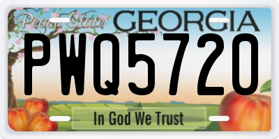 GA license plate PWQ5720