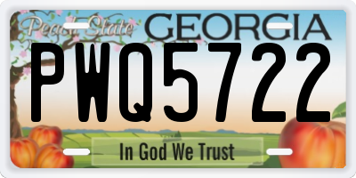 GA license plate PWQ5722