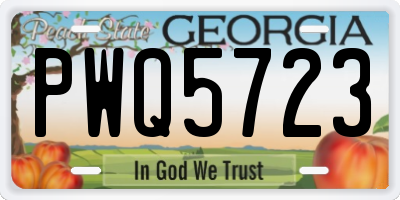 GA license plate PWQ5723