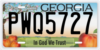 GA license plate PWQ5727