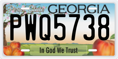 GA license plate PWQ5738
