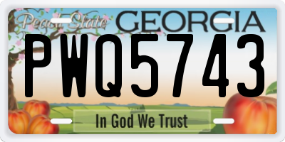 GA license plate PWQ5743