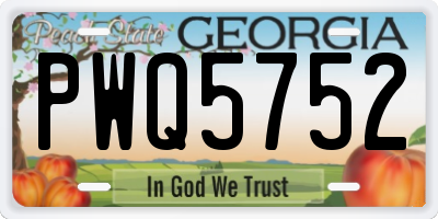 GA license plate PWQ5752