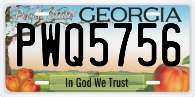 GA license plate PWQ5756