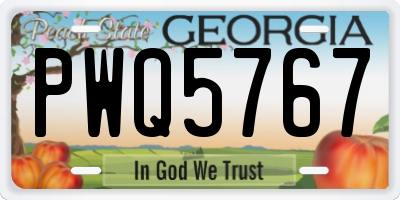 GA license plate PWQ5767