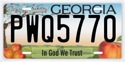 GA license plate PWQ5770