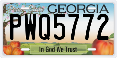 GA license plate PWQ5772
