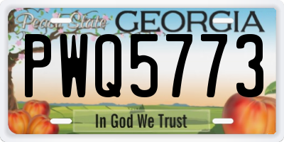 GA license plate PWQ5773