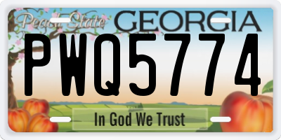 GA license plate PWQ5774