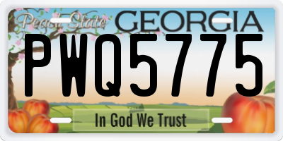 GA license plate PWQ5775