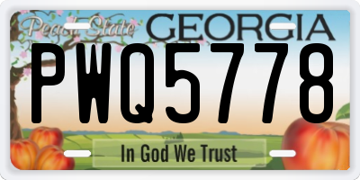 GA license plate PWQ5778