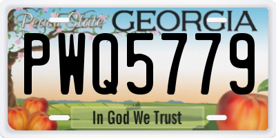 GA license plate PWQ5779