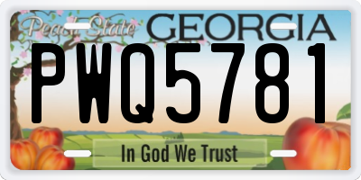 GA license plate PWQ5781
