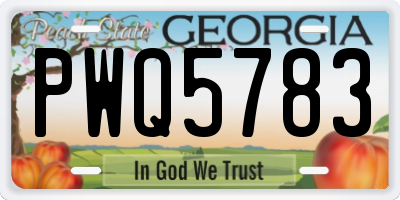 GA license plate PWQ5783