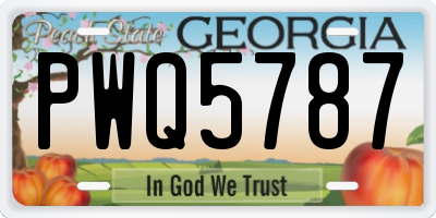 GA license plate PWQ5787