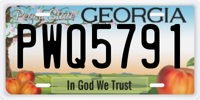 GA license plate PWQ5791