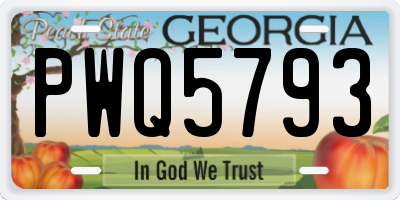 GA license plate PWQ5793