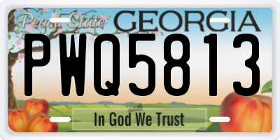 GA license plate PWQ5813