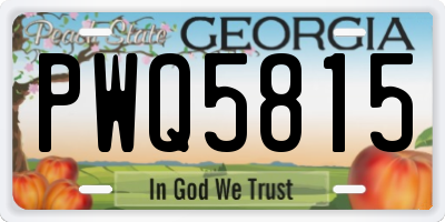 GA license plate PWQ5815
