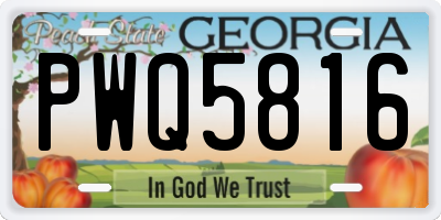 GA license plate PWQ5816