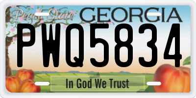 GA license plate PWQ5834