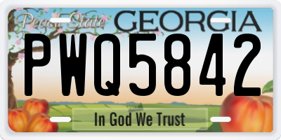 GA license plate PWQ5842