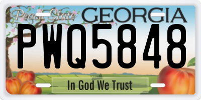 GA license plate PWQ5848