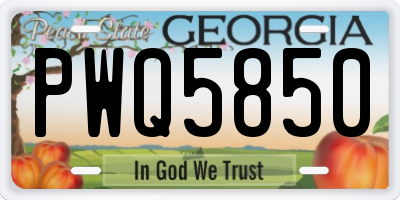 GA license plate PWQ5850