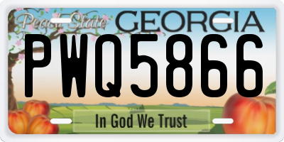 GA license plate PWQ5866