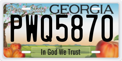 GA license plate PWQ5870