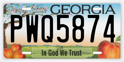 GA license plate PWQ5874