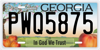 GA license plate PWQ5875