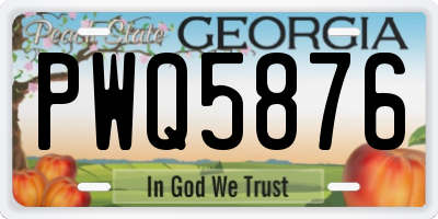 GA license plate PWQ5876