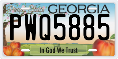 GA license plate PWQ5885