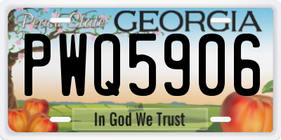 GA license plate PWQ5906