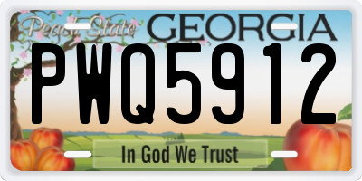 GA license plate PWQ5912
