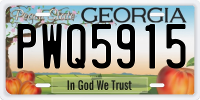 GA license plate PWQ5915