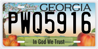 GA license plate PWQ5916