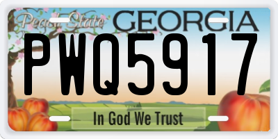 GA license plate PWQ5917